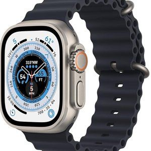 Apple Watch Ultra [GPS + Cellular 49mm] Titanium Case with Midnight Ocean Band